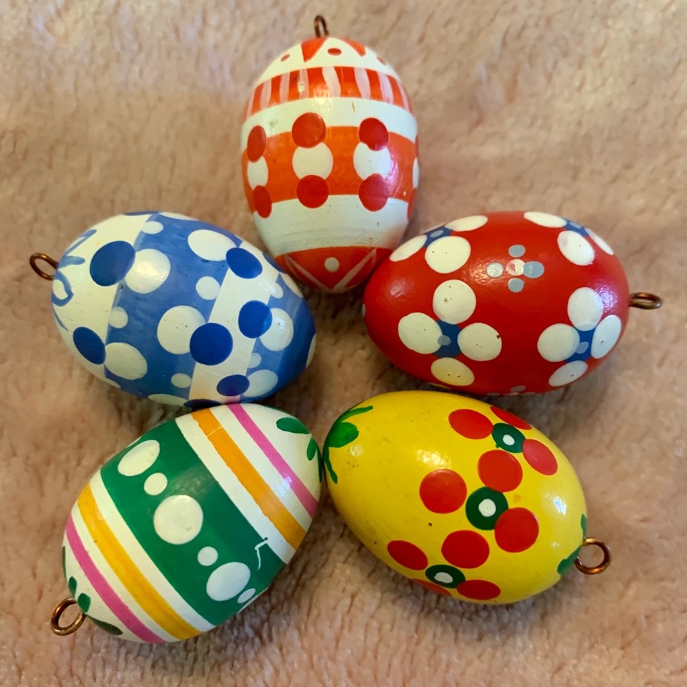 Easter Egg tree ornaments hand painted vintage - 5